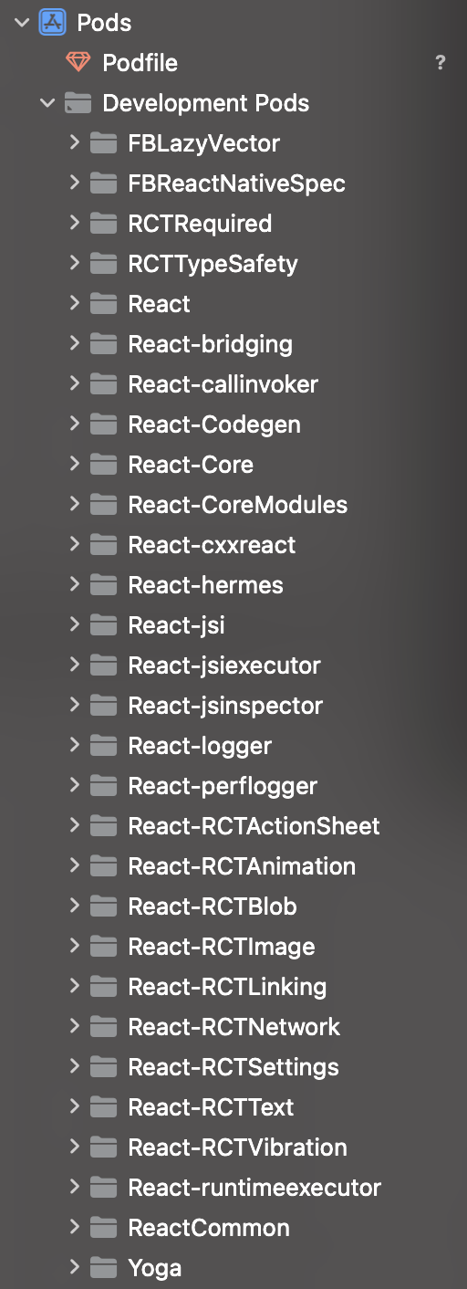 Pods in Xcode
